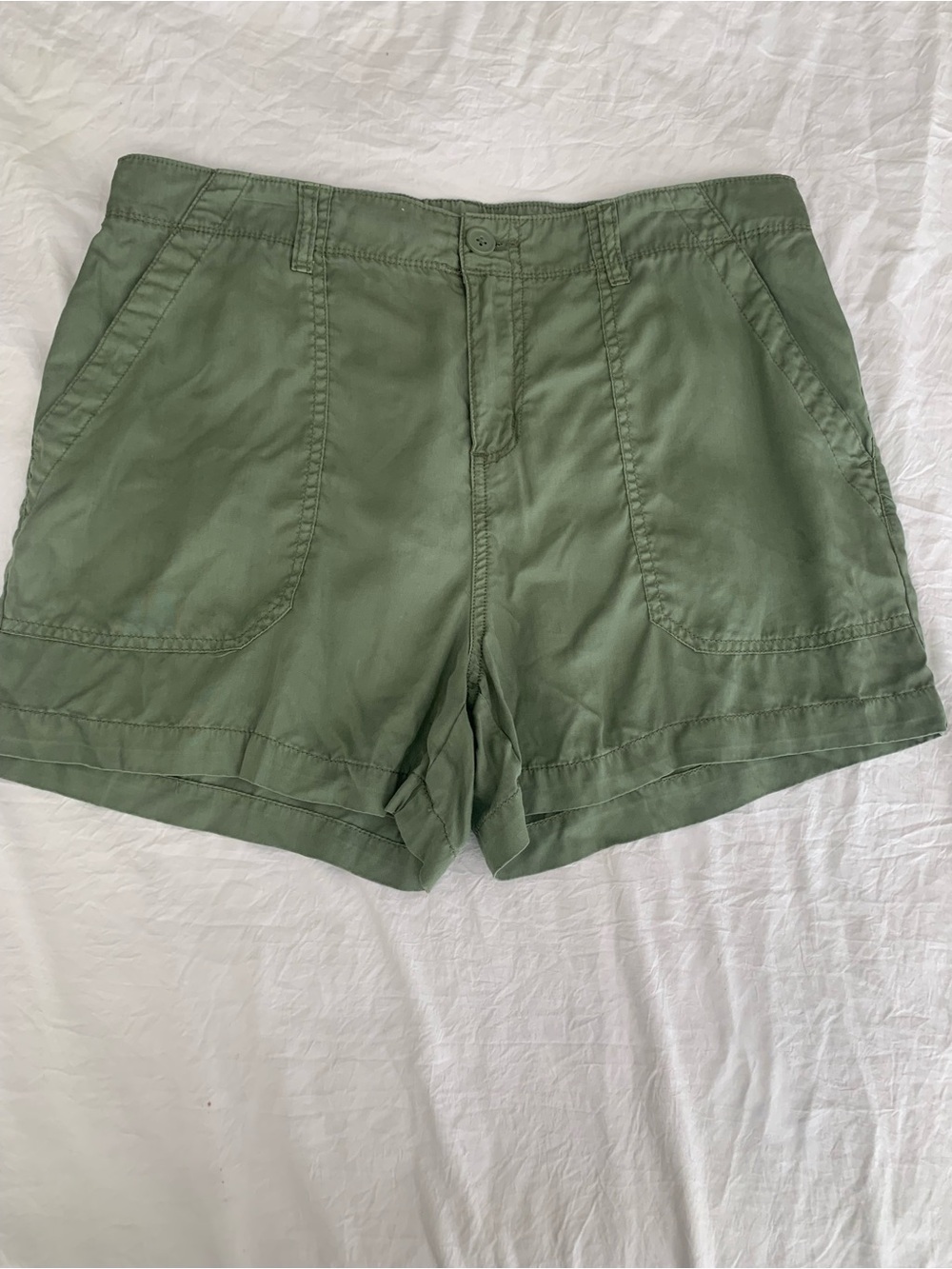 Olive Green Utility Bermuda Shorts